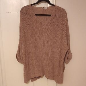 Easel V-Neck Sweater in Warm Tan
